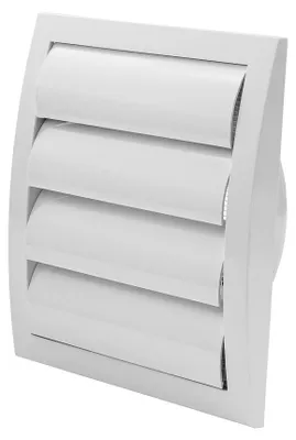 Produktbild von Europlast ND12Z Außen-Lüftungsgitter 190 x 190 mm, Ø 125 mm, Schwerkraftlamellen, weiß