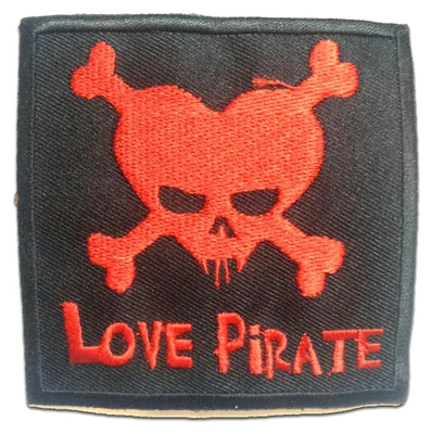 Obrázek produktu pro Love Pirate - záplata, nažehlovací, nažehlovací obrázek, nášivka, nažehlovací, velikost: 7,9 x 8 cm