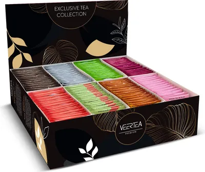 Produktbild von Veertea, Tee Geschenkset, Set von 200 Teebeuteln Viele Sorten, B Elegant Schwarz