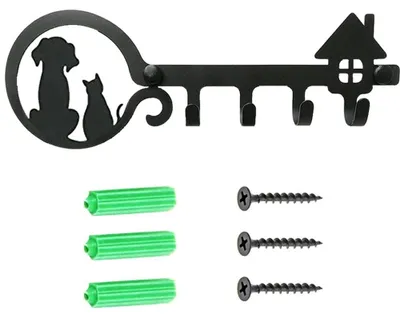 Produktbild von Metall Schlüsselhalter für Katze und Hund mit Wandmontage