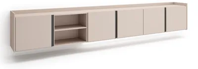 Image de PULLER Meuble tv effet bois beige 309x35x50cm suspendu