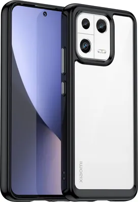 Produktbild von Xiaomi 13 Hülle, Klar Rückseite Stoßfeste TPU Silikon Bumper Schutzhülle für Xiaomi 13 Schwarz