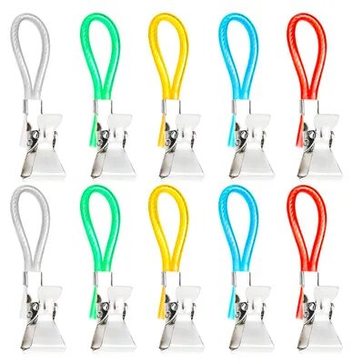 Image de 10 pinces à serviette, porte-serviettes, crochets à serviette – 5 couleurs