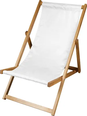 Produktbild von Liegestuhl Strandliege Sonnenliege Gartenliege Holz Geölter Liege Holzstrandliege 120kg Weiß