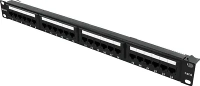 Image de Panneau de brassage UTP 24xRJ45 Cat6 avec 1U 19" noir
