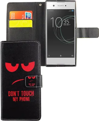 Produktbild von Handyhülle Tasche für Handy Sony Xperia XA1 Dont Touch My Phone Rot