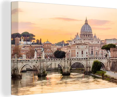 Obrázek produktu pro OneMillionCanvasses® - Výtisky na plátně - 140x90 cm, Řím - Panorama - Slunce, umělecké výzdoby stěn tiskem na zeď