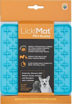 Produktbild von LickiMat Mini Buddy Leckmatte Hund 15 x 15 cm türkis, Farbe:türkis