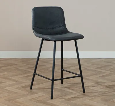 Produktbild von Bronx71 Barhocker Leder Mikky 65 - 78 cm schwarz/anthrazit