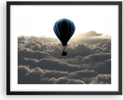 Produktbild von Gerahmtes Poster - Schwarzer Rahmen - Wolke Ballon Himmel - 50x40 cm - Wand Bild - Wanddeko - Wandbilder - Kunstposter - Wandposter - Bilderrahmen - Bilder - Kunstdruck - Wandbild - P2BAA50x40-3577