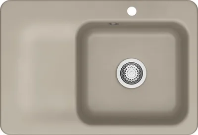 Produktbild von KeraDomo Spüle JUNA 75 in FANGO - Becken rechts mit Handbetätigung / Systemceram / Keramikspüle