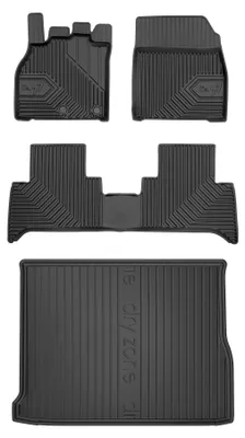 Productafbeelding van Rubberen automatten + kofferbakmat voor Renault Scenic III 2009-2016 (MPV) – 4-delig, zwart, op maat – Wielganizator