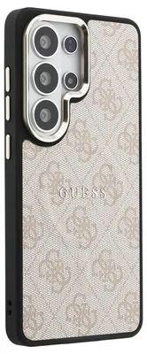 Produktbild von Guess 4G Leather Back Cover mit MagSafe Samsung Galaxy S26 Ultra - Gold Edge - Pink