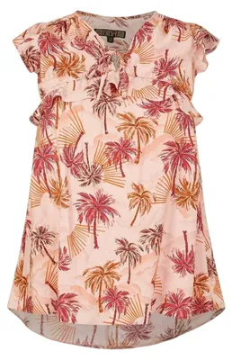 Productafbeelding van Biba - Blouse voor meisjes, met strikdetail bij de kraag, lichtgroen, met ruches, model GT29448 (maat 146-152) (oranje)