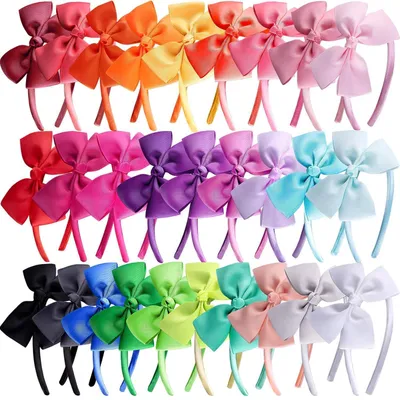 Produktbild von Haarreifen Mädchen Stirnband Schleife 28 Stück 28 Farben