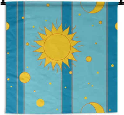 Produktbild von MuchoWow® Wandteppich Wandbehang Sonne - Mond - Design 60x60 cm Tapisserie Dekoration Wandtuch - Dekorationen - Wand Decke