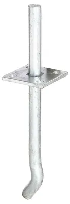 Immagine prodotto di Alberts 215446 Supporto per palo a I con perno, per l'inserimento nel calcestruzzo, zincato a caldo, lunghezza perno 100 mm, ancoraggio per calcestruzzo 200 mm, perno Ø 16 mm