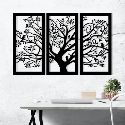 Obrázok produktu pre Wallity, Arbol - M124, dekorácia na stenu, čierna, kov, 103 x 65 cm