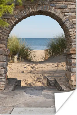 Produktbild von MuchoWow® Poster Aussicht - Strand - Düne - Pflanzen 40x60 cm - Plakate für die Wand - Poster Babyzimmer