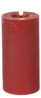 Produktbild von Countryfield LED Stumpenkerze rustikal rot 15cm - stimmungsvolle Beleuchtung