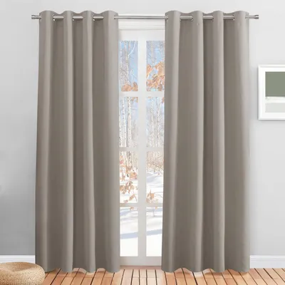 Obrázek produktu pro Zatemňovací závěs do ložnice, termoizolační závěs, barva: béžová, rozměry: 228 x 117 cm, balení: 2 kusy