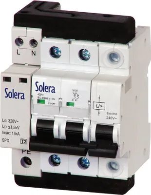 Immagine prodotto di Protezione da sovratensione iga 2p 25a c 10ka solera