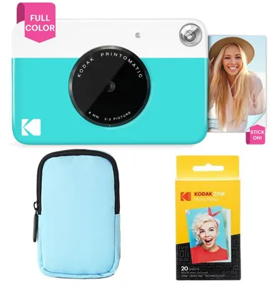 Produktbild von KODAK Printomatic Vollfarb-Sofortdruckkamera-Starterpaket + Softcase + Zink-Foto