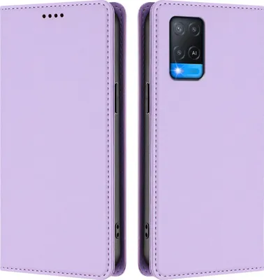Image de Housse pour téléphone portable Oppo A54 4G/A54S/A55 5G/A16/A16S/A55s 5G/A53s 5G/A56 5G, Cuir synthétique Housse à rabat antichoc Magnétique avec support Violet