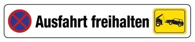 Produktbild von Ausfahrt freihalten, Blechschild, Straßenschild 46x10 cm, STR 57