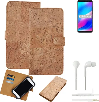 Produktbild von K-S-Trade Hülle kompatibel mit Blackview Max 1 + in ear Kopfhörer Kork Handyhülle Cover  Schutzhülle TPU Case Bumper in Hellbraun, (1x)