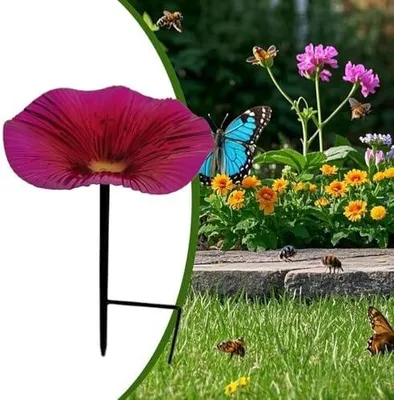 Produktbild von Vogeltränke für den Außenbereich mit Metall-Vogelfutterstation und wasserdichter Gartendekoration für Terrasse, Bauernhof und Garten