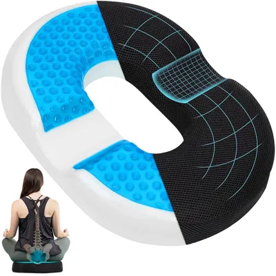 Produktbild von Orthopädisches Sitzkissen aus Memory-Schaum für Bürostühle, zur Entlastung des Steißbeins, Sitzring bei Hämorrhoiden und Druckstellen, Donut-Kissen