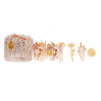 Produktbild von Washi Sticker Trockenblumen 200 Stück Aufkleber Papier 1,1-2,0 cm Dekoration