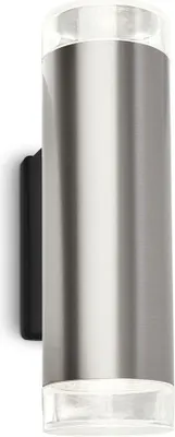 Produktbild von BRILONER UPNER LED Außenwandleuchte, IP44 Spritzwasserschutz, Neutralweißes Licht, Up- and Downlight, silberfarbig, 19,5 x 6 x 6 x 9 cm