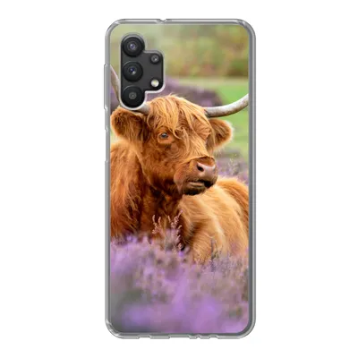 Produktbild von MuchoWow® Handyhülle Schutzhülle Hülle für Samsung Galaxy A32 5G Schottischer Highlander - Braun - Büsche Silikon Softcase Handy Hülle - Softcase