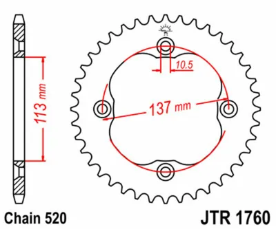Obrázok produktu pre Reťazové koleso JT 36T 520 JTR1760.36
