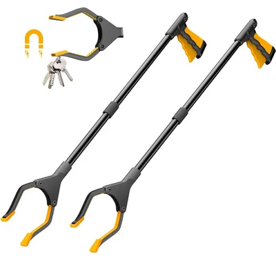 Imagen del producto de Pinza de 81 cm - Pinza plegable - Pinza para recoger basura - Cabeza giratoria de 90 grados - Pinza para personas mayores - Punta magnética - Pinza para recoger objetos
