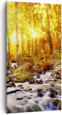 Produktbild von Bild auf Leinwand - Leinwandbild - Berge Bach Wasser - 55x100cm - Wand Bild - Wanddeko - Wandbilder - Leinwanddruck - Bilder - Kunstdruck - Wanddekoration - Leinwand bilder - Wandkunst - PA55x100-3717