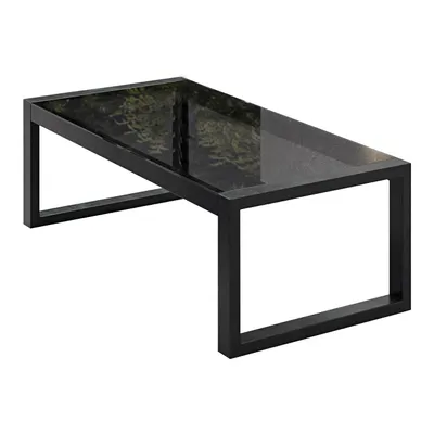 Produktbild von BEAUTYSOFA | Gartentisch STELLA, Gartenmöbel Balkon Terrasse Couchtisch Outdoortisch Tischplatte aus widerstandsfähigem gehärtetem Glas, Balkontisch