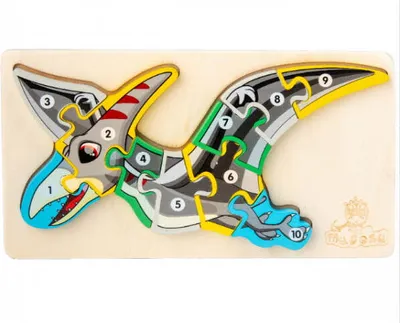 Produktbild von Puzzle-Dinosaurier aus Holz 19,5 x 10,7 x 1,2