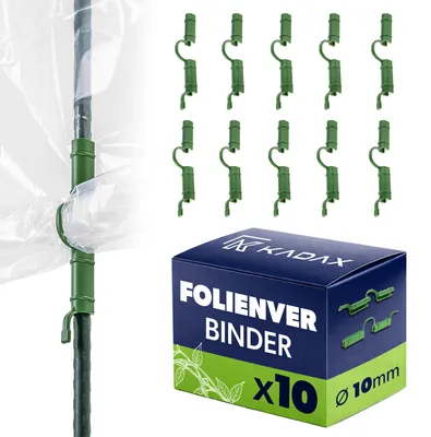 Zdjęcie produktu dla KADAX Klipsy do folii szklarniowej Ø 10 mm, 10 sztuk, plastikowe zaciski do szklarni, zaciski do szklarni służące do bezpiecznego mocowania folii i siatki do rur