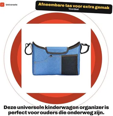 Productafbeelding van Universele Kinderwagen Organizer met Luieropslag en Zakken