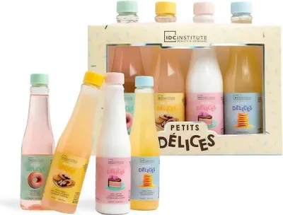 Produktbild von Geschenkset Badeprodukte - 4x 200 ml - Duschgel, Badezusatz, Balsam, Peeling - Badezustze
