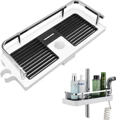 Obrázek produktu pro INF Sprchová police ABS 32x12 cm Černá/Bílá