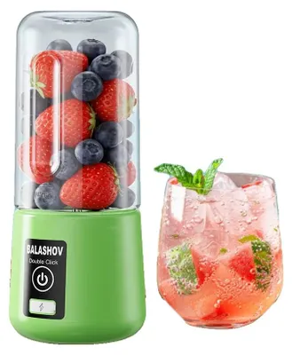 Obrázok produktu pre Odšťavovač a mixér, objem 450 ml, dobíjateľný cez USB, zelený