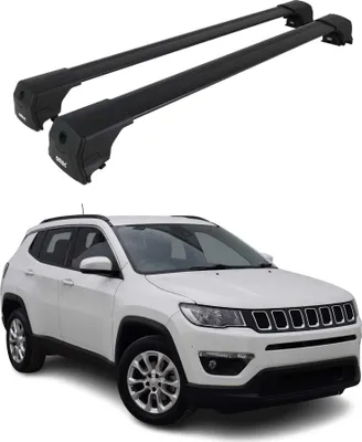 Obrázok produktu pre Strešný nosič Batožinový nosič pre Jeep Compass 2017-2024 Aluminium Black 2ks
