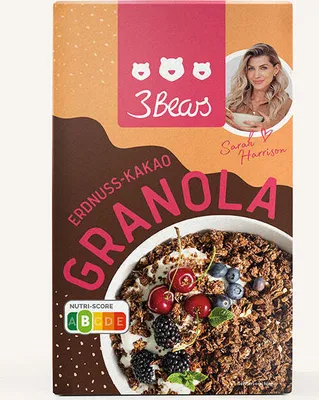 Image de 3Bears 7000629 3Bears Granola - cacahuètes cacao Sarah Harrison Granola 325,0 g