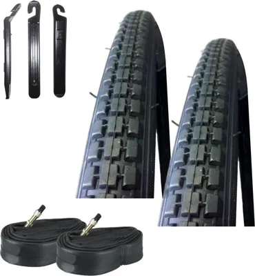 Produktbild von 2 x Rexway Fahrradreifen 28" Legend Reflex Pannenschutz Schwarz 40-635 (28 x 1 1/2) + 2 passende Schläuche DV inkl. 3 Reifenheber