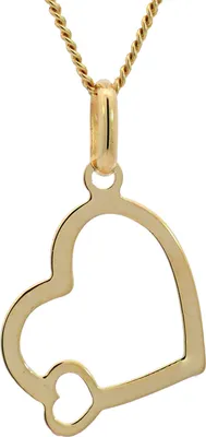 Produktbild von Anhänger Herz mit 1,1 mm Panzerkette massiv 333 - 8 Karat Gold 40 cm