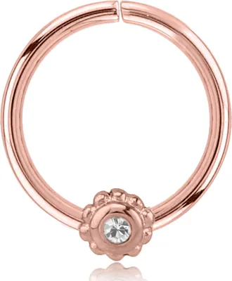 Produktbild von viva-adorno Knorpel Piercing Ring Kristall Ohrpiercing Helix Cartilage Tragus Nasenring 316L Chirurgenstahl verschiedene Farben Z489,Ring 1x rosegold / klar